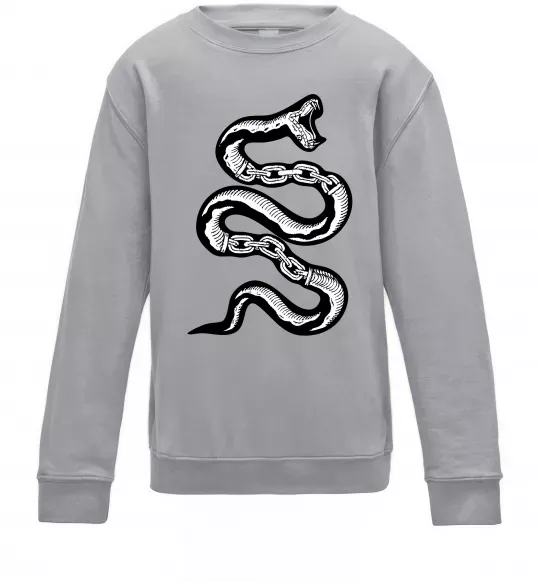 Детский Свитшот Snake bones Серый меланж фото