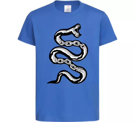 Детская футболка Snake bones Ярко-синий фото