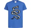 Детская футболка Snake bones Ярко-синий фото