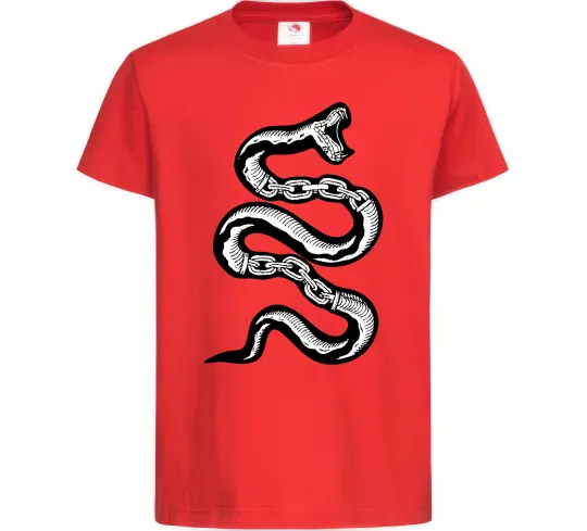 Детская футболка Snake bones Красный фото