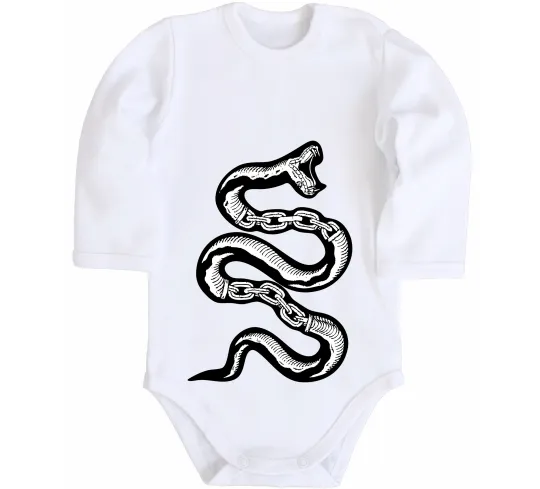 Дитячий бодік Snake bones Білий фото
