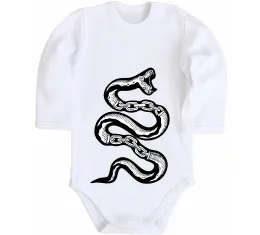 Дитячий бодік Snake bones Білий фото