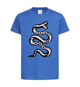 Детская футболка Snake bones Ярко-синий фото