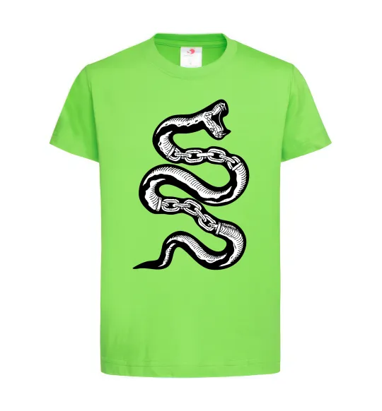 Детская футболка Snake bones Лаймовый фото