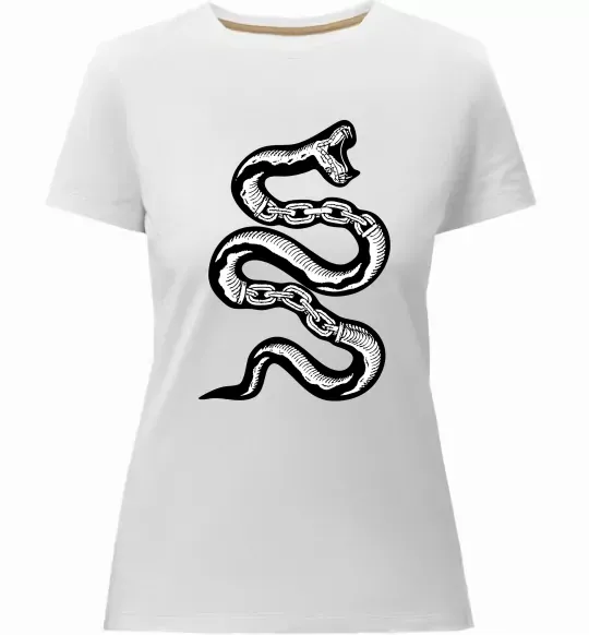 Жіноча преміум футболка Snake bones Білий фото