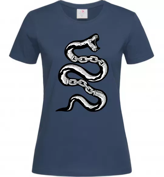 Женская футболка Snake bones Темно-синий фото