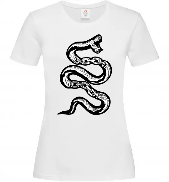 Женская футболка Snake bones Белый фото