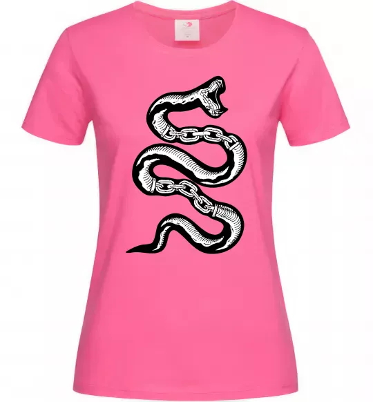 Женская футболка Snake bones Ярко-розовый фото