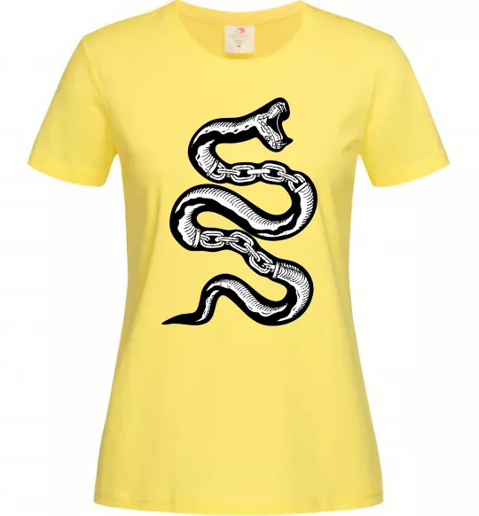Женская футболка Snake bones Лимонный фото