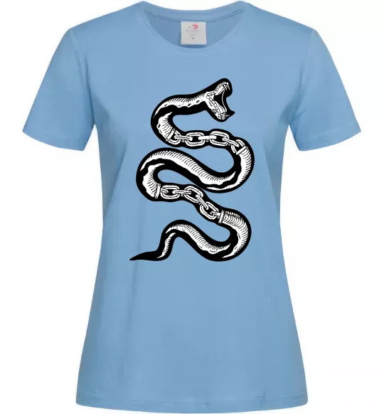 Женская футболка Snake bones Голубой фото