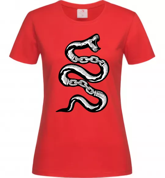 Женская футболка Snake bones Красный фото