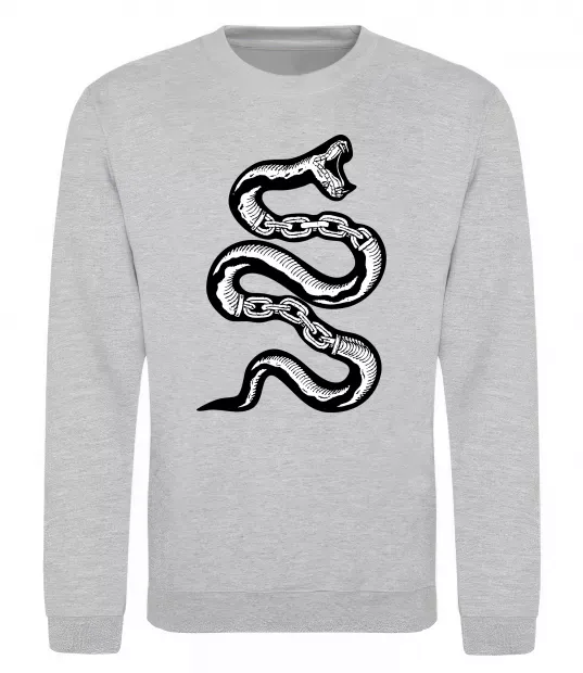 Світшот Snake bones Сірий меланж фото