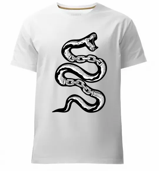 Чоловіча преміум футболка Snake bones Білий фото