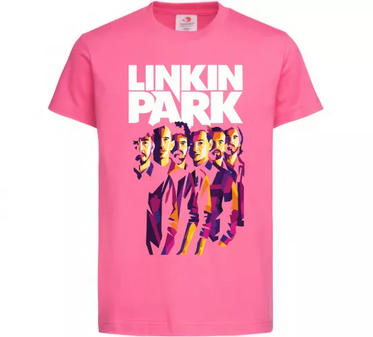 Дитяча футболка Linkin Park band Яскраво-рожевий фото