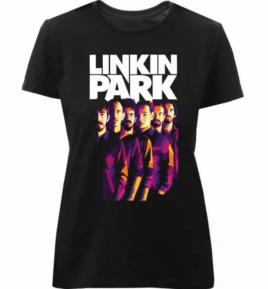 Жіноча преміум футболка Linkin Park band Чорний фото