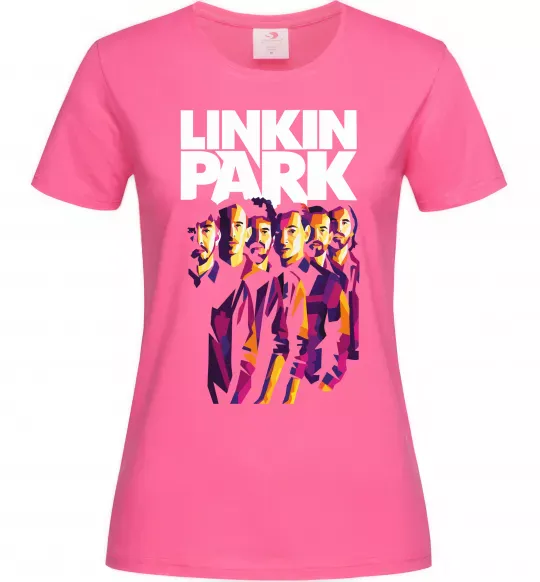 Женская футболка Linkin Park band Ярко-розовый фото
