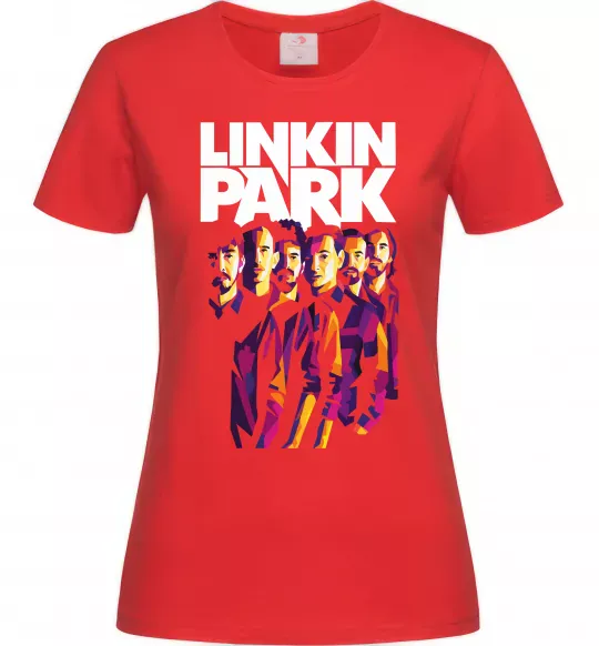 Женская футболка Linkin Park band Красный фото