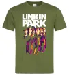 Чоловіча футболка Linkin Park band Оливковий фото
