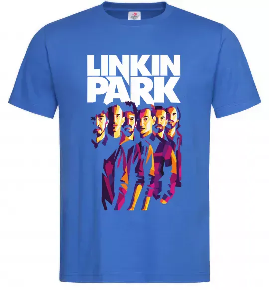 Чоловіча футболка Linkin Park band Яскраво-синій фото