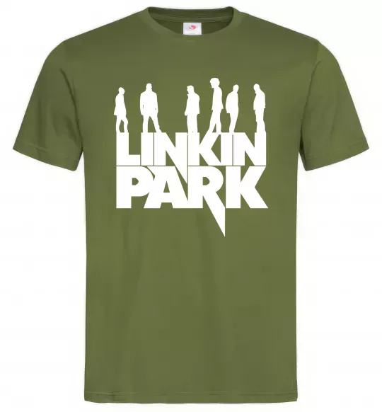 Чоловіча футболка Linkin Park силуети Оливковий фото