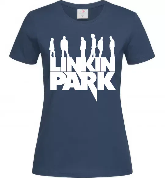 Женская футболка Linkin Park силуети Темно-синий фото