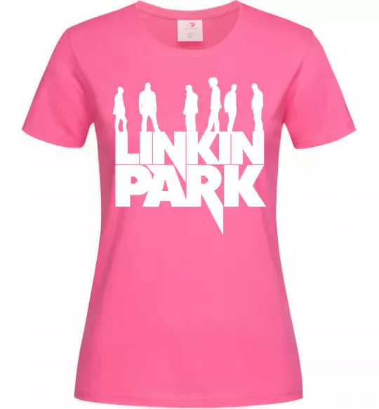 Женская футболка Linkin Park силуети Ярко-розовый фото