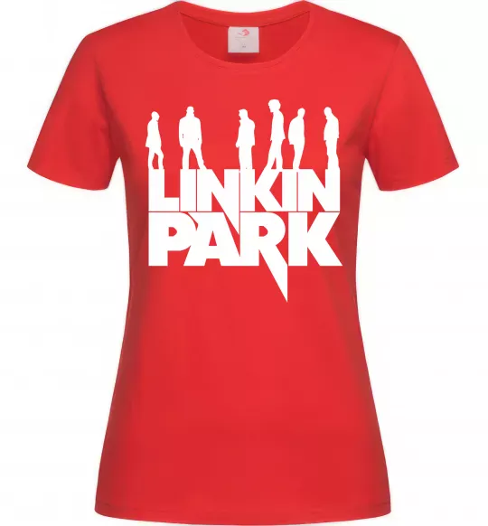 Женская футболка Linkin Park силуети Красный фото