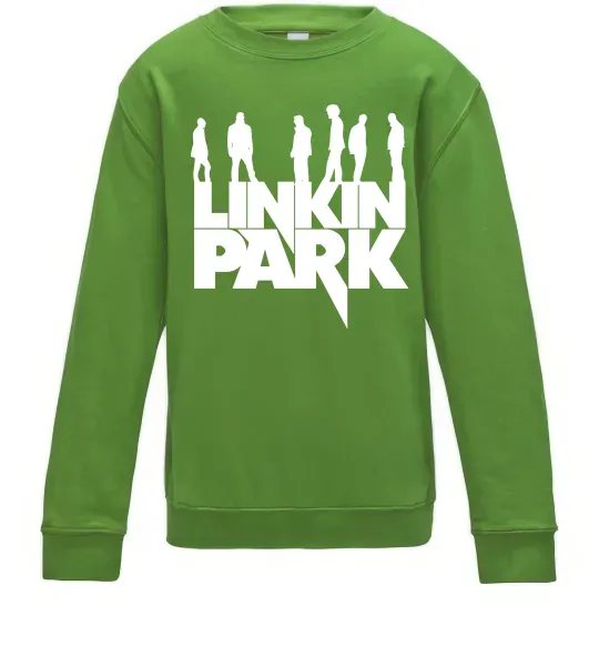 Детский Свитшот Linkin Park силуети Лаймовый фото
