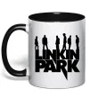 Чашка с цветной ручкой Linkin Park силуети Черный фото