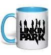 Чашка с цветной ручкой Linkin Park силуети Голубой фото