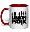 Чашка с цветной ручкой Linkin Park силуети Красный фото