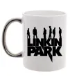 Чашка с цветной ручкой Linkin Park силуети Серебро фото