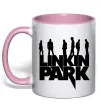 Чашка с цветной ручкой Linkin Park силуети Нежно розовый фото