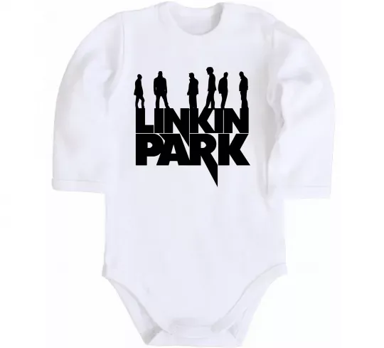 Дитячий бодік Linkin Park силуети Білий фото