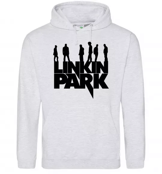Чоловіча толстовка (худі) Linkin Park силуети Сірий меланж фото