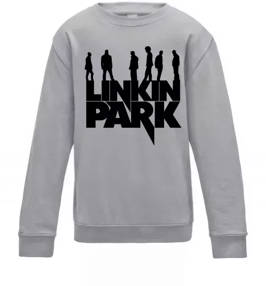 Детский Свитшот Linkin Park силуети Серый меланж фото