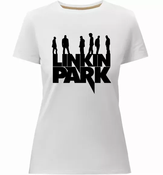 Жіноча преміум футболка Linkin Park силуети Білий фото