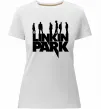 Жіноча преміум футболка Linkin Park силуети Білий фото