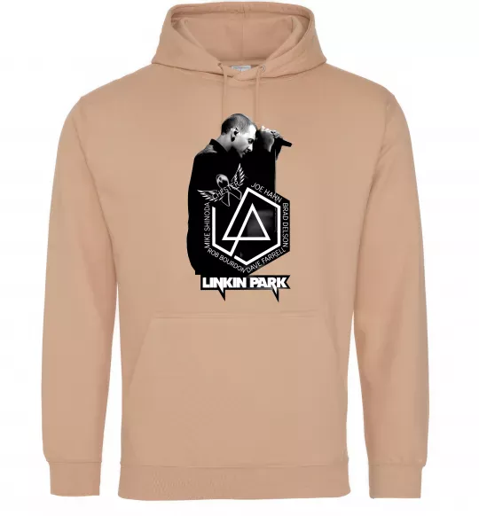 Мужская толстовка (худи) Linkin Park Chester Песочный фото