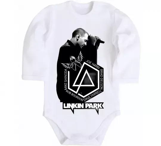Дитячий бодік Linkin Park Chester Білий фото