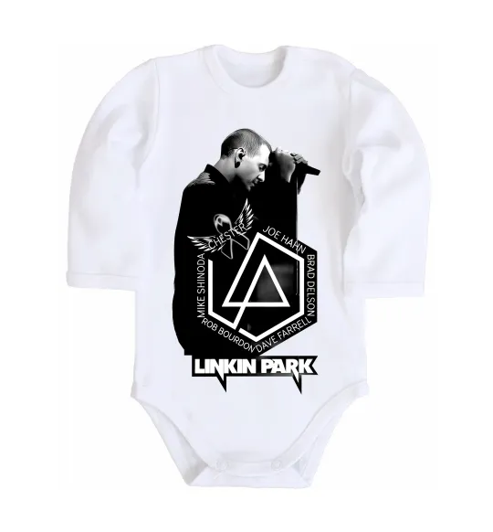 Детский боди Linkin Park Chester Белый фото