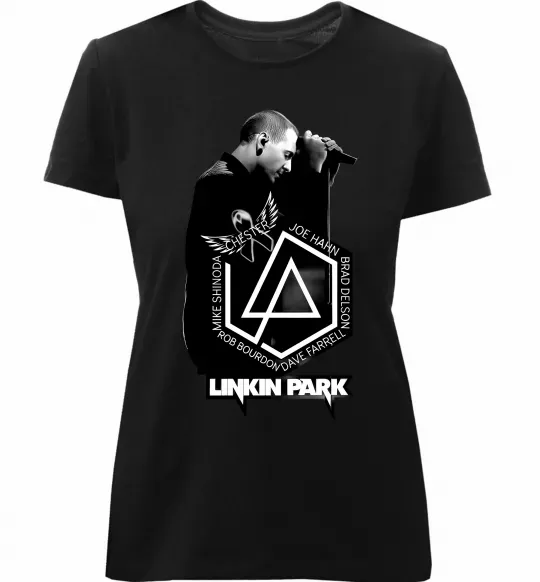 Жіноча преміум футболка Linkin Park Chester Чорний фото