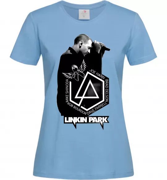 Женская футболка Linkin Park Chester Голубой фото