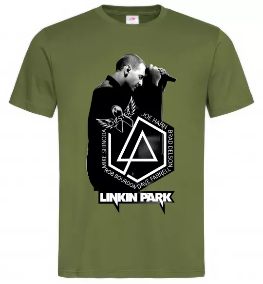 Чоловіча футболка Linkin Park Chester Оливковий фото