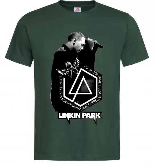 Чоловіча футболка Linkin Park Chester Темно-зелений фото