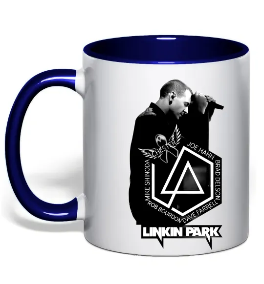 Чашка з кольоровою ручкою Linkin Park Chester Глибокий темно-синій фото