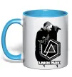 Чашка з кольоровою ручкою Linkin Park Chester Блакитний фото