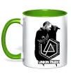 Чашка з кольоровою ручкою Linkin Park Chester Зелений фото