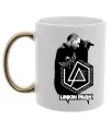 Чашка з кольоровою ручкою Linkin Park Chester Золото фото