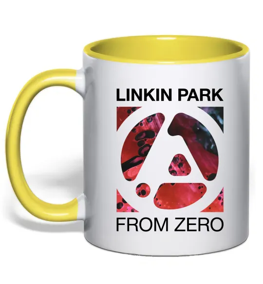 Чашка з кольоровою ручкою From zero Linkin Park Лимонний фото